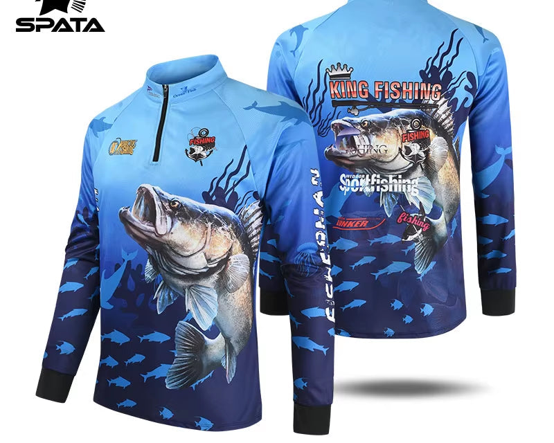 2025 SPATA Outdoor Sports Fishing Shirts Anti-Uv Fishing Jersey Sunscreen Breathable Moisture-Wicking Quick Dry Fishing Clothing